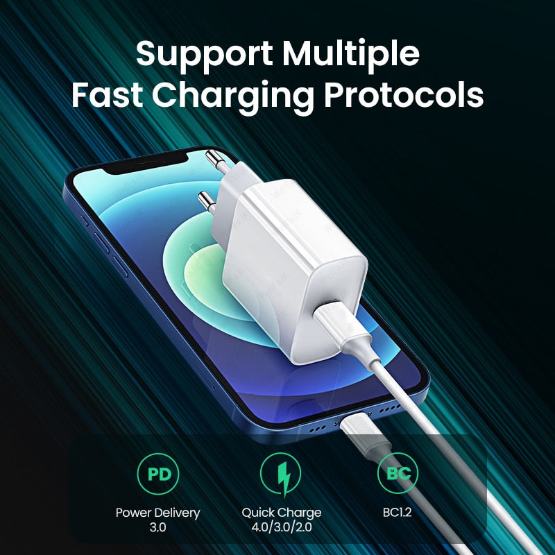 Original 30W Charger Fast Charging For iPhone 14 13 12 11 Pro Max X XS XR 8Plus AirPods Quick Adapter USB Type C To iPhone Cable